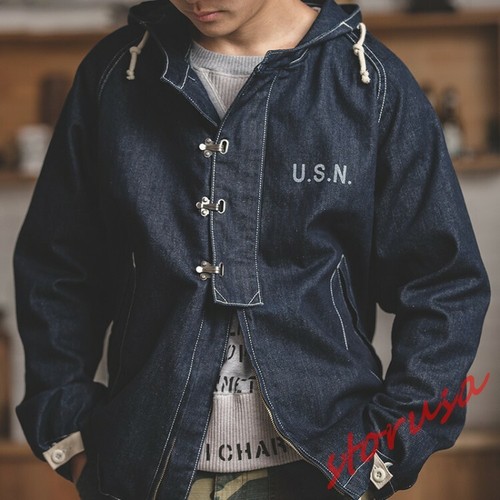 men's denim jacket hooded long sleeve hoodie